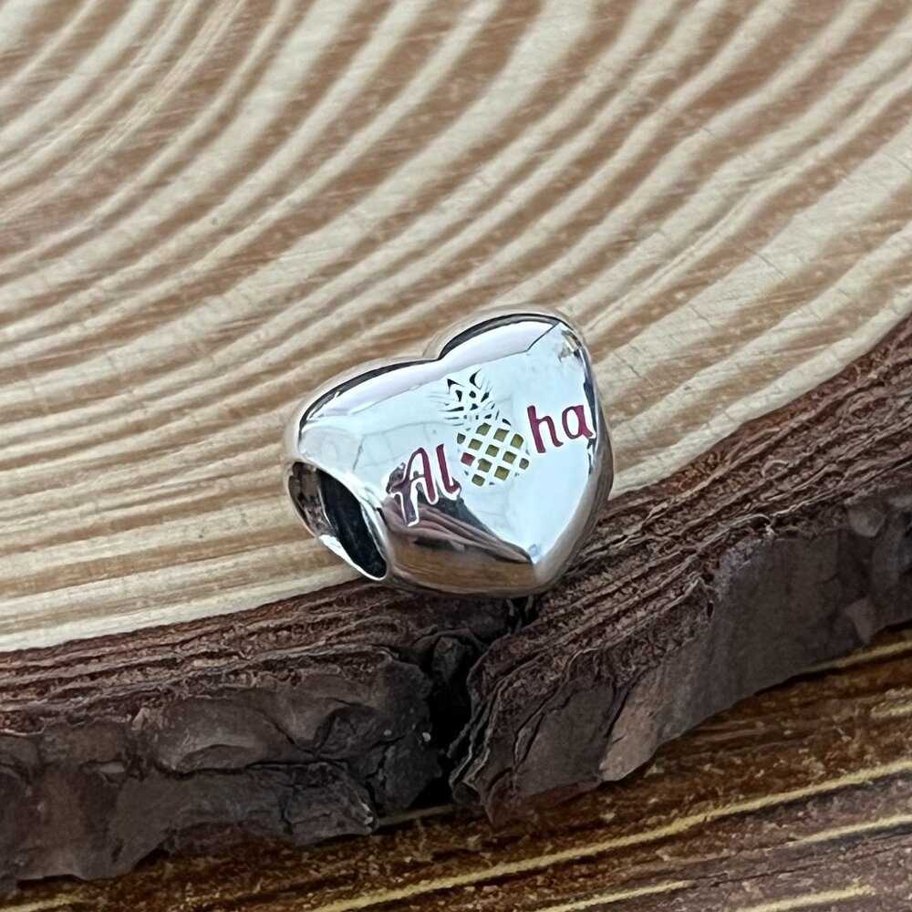 Pandora Aloha Maui Pineapple, Flowers, Exclusive, Dangle Charm Pendant